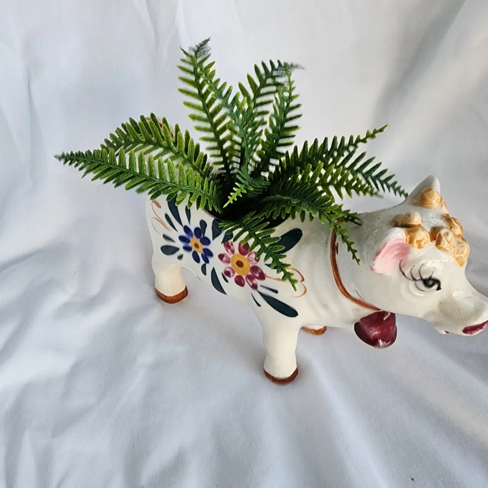 Royal Japan Vintage Cow Creamer or Planter Handpainted with spout